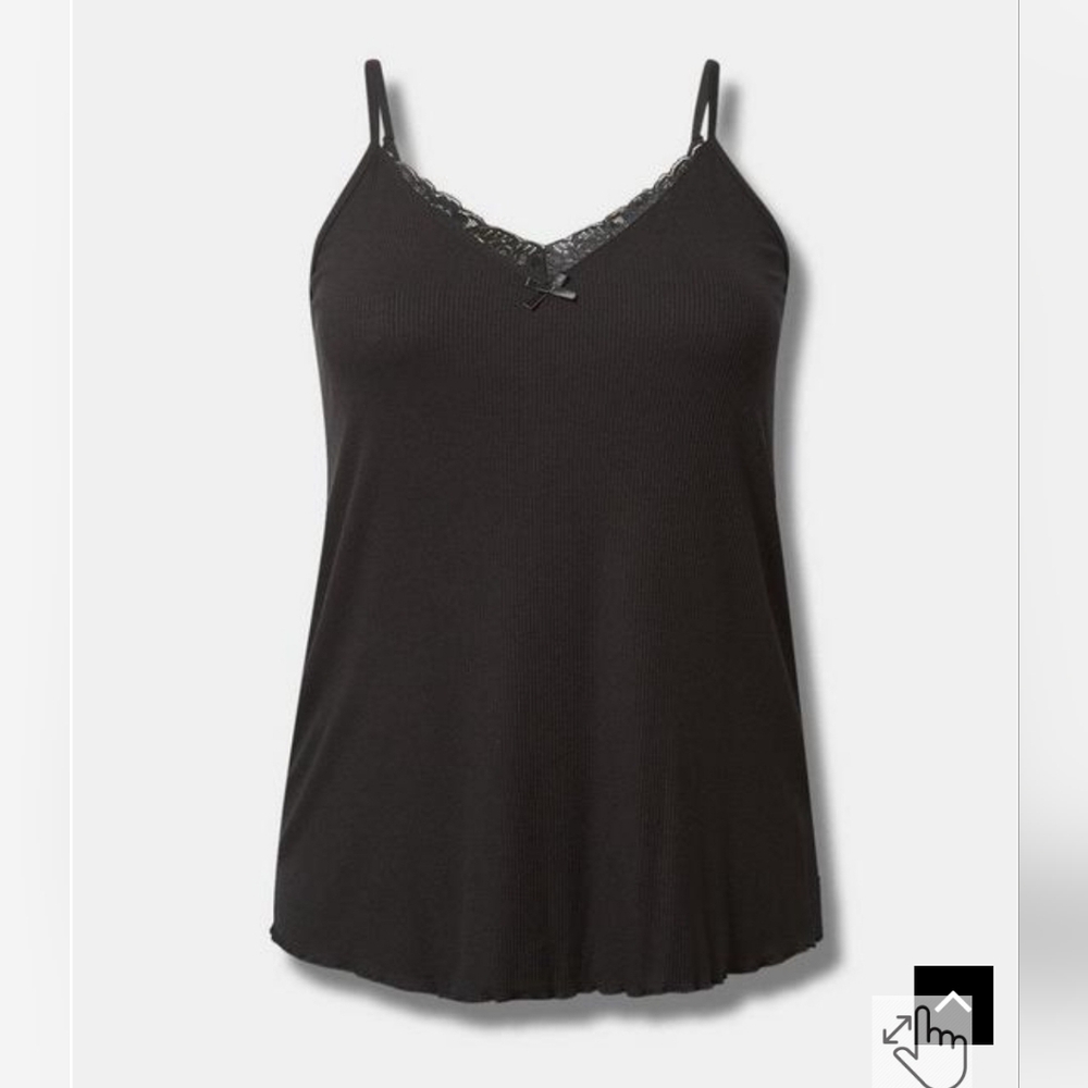NWT Torrid Super Soft Rib Lace Trim Sleep Cami - Size 1